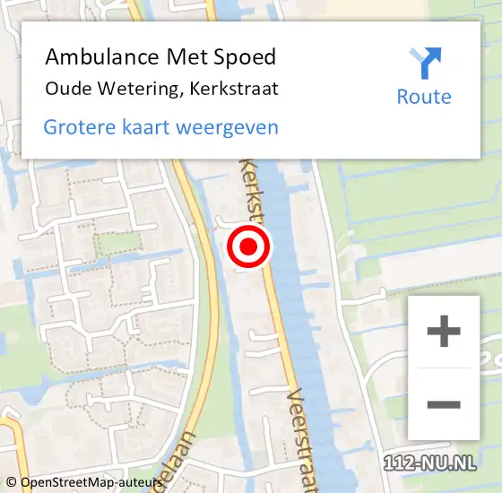 Locatie op kaart van de 112 melding: Ambulance Met Spoed Naar Oude Wetering, Kerkstraat op 13 februari 2023 08:05