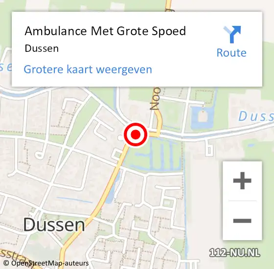 Locatie op kaart van de 112 melding: Ambulance Met Grote Spoed Naar Dussen op 13 februari 2023 08:23