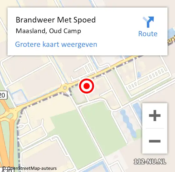 Locatie op kaart van de 112 melding: Brandweer Met Spoed Naar Maasland, Oud Camp op 13 februari 2023 08:29