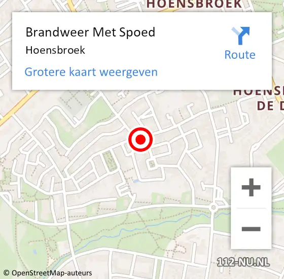 Locatie op kaart van de 112 melding: Brandweer Met Spoed Naar Hoensbroek op 13 februari 2023 09:41