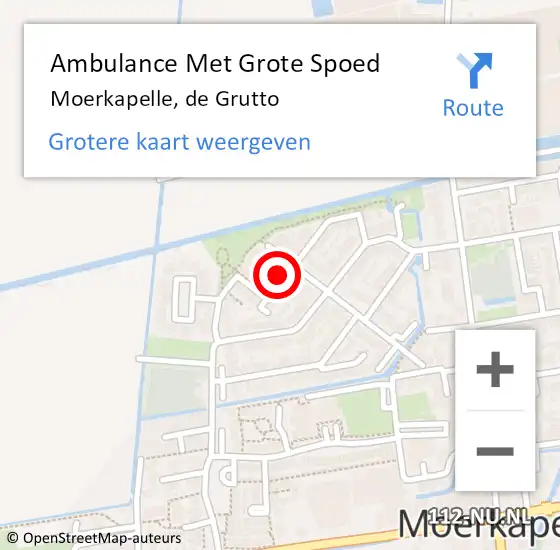 Locatie op kaart van de 112 melding: Ambulance Met Grote Spoed Naar Moerkapelle, de Grutto op 13 februari 2023 09:53