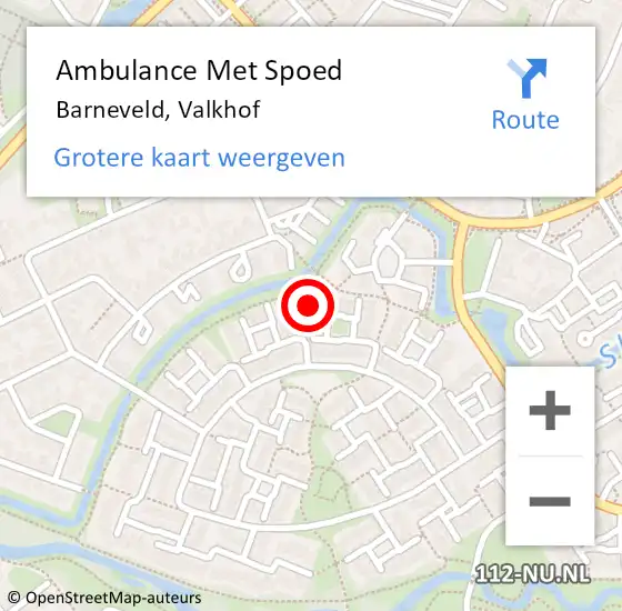 Locatie op kaart van de 112 melding: Ambulance Met Spoed Naar Barneveld, Valkhof op 13 februari 2023 10:12