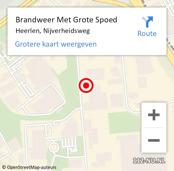 Locatie op kaart van de 112 melding: Brandweer Met Grote Spoed Naar Heerlen, Nijverheidsweg op 13 februari 2023 11:03