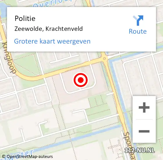 Locatie op kaart van de 112 melding: Politie Zeewolde, Krachtenveld op 13 februari 2023 11:17