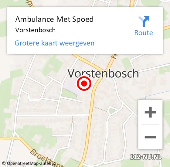 Locatie op kaart van de 112 melding: Ambulance Met Spoed Naar Vorstenbosch op 13 februari 2023 11:29