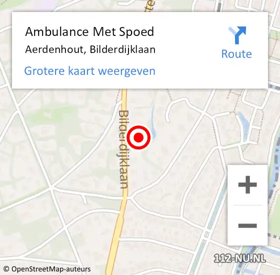 Locatie op kaart van de 112 melding: Ambulance Met Spoed Naar Aerdenhout, Bilderdijklaan op 13 februari 2023 11:30