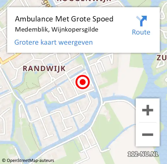 Locatie op kaart van de 112 melding: Ambulance Met Grote Spoed Naar Medemblik, Wijnkopersgilde op 13 februari 2023 11:31