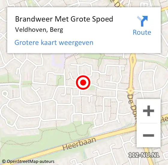 Locatie op kaart van de 112 melding: Brandweer Met Grote Spoed Naar Veldhoven, Berg op 13 februari 2023 13:00