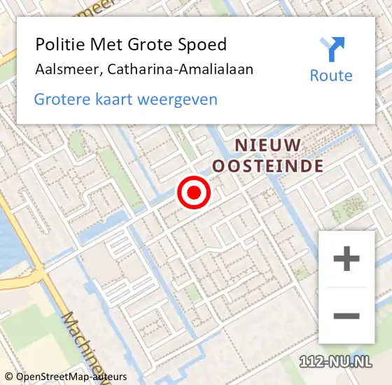 Locatie op kaart van de 112 melding: Politie Met Grote Spoed Naar Aalsmeer, Catharina-Amalialaan op 13 februari 2023 13:12