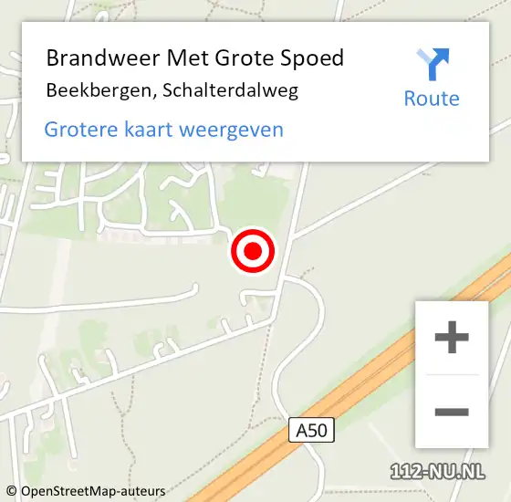 Locatie op kaart van de 112 melding: Brandweer Met Grote Spoed Naar Beekbergen, Schalterdalweg op 13 februari 2023 13:35