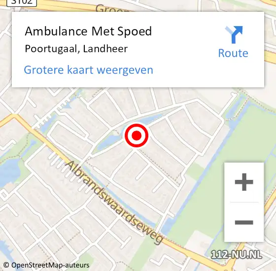 Locatie op kaart van de 112 melding: Ambulance Met Spoed Naar Poortugaal, Landheer op 13 februari 2023 15:06