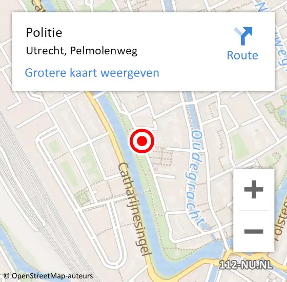 Locatie op kaart van de 112 melding: Politie Utrecht, Pelmolenweg op 13 februari 2023 15:06