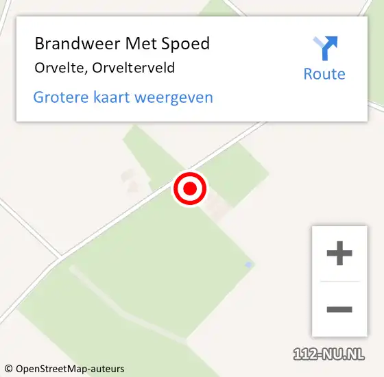 Locatie op kaart van de 112 melding: Brandweer Met Spoed Naar Orvelte, Orvelterveld op 13 februari 2023 15:27