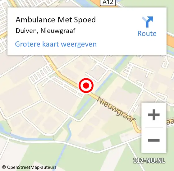 Locatie op kaart van de 112 melding: Ambulance Met Spoed Naar Duiven, Nieuwgraaf op 13 februari 2023 15:47
