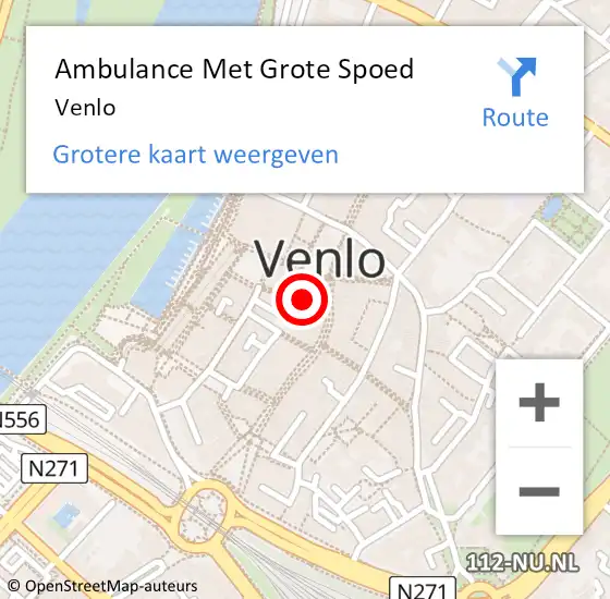 Locatie op kaart van de 112 melding: Ambulance Met Grote Spoed Naar Venlo op 13 februari 2023 16:06