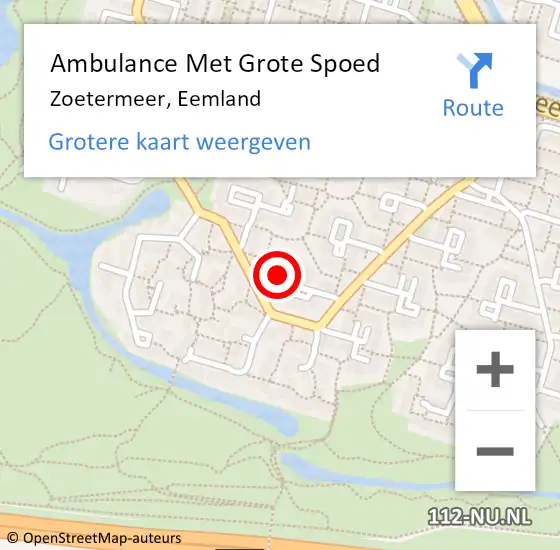 Locatie op kaart van de 112 melding: Ambulance Met Grote Spoed Naar Zoetermeer, Eemland op 13 februari 2023 16:14