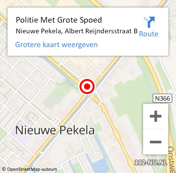 Locatie op kaart van de 112 melding: Politie Met Grote Spoed Naar Nieuwe Pekela, Albert Reijndersstraat B op 13 februari 2023 16:49