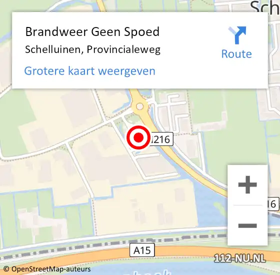 Locatie op kaart van de 112 melding: Brandweer Geen Spoed Naar Schelluinen, Provincialeweg op 13 februari 2023 18:46