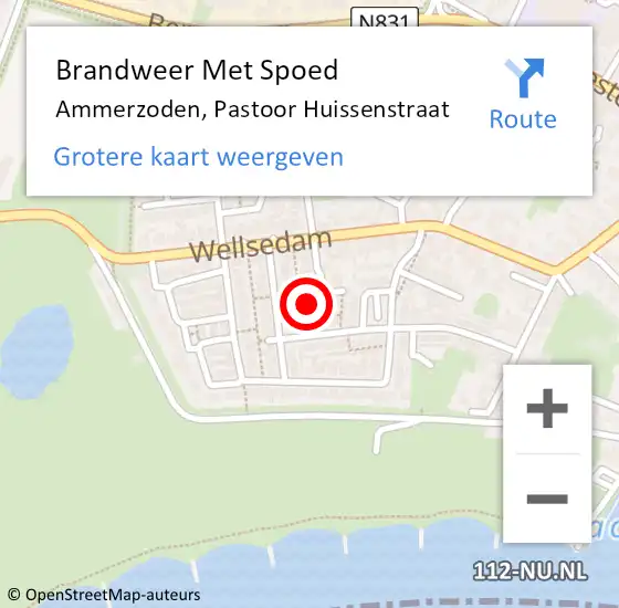 Locatie op kaart van de 112 melding: Brandweer Met Spoed Naar Ammerzoden, Pastoor Huissenstraat op 13 februari 2023 19:41