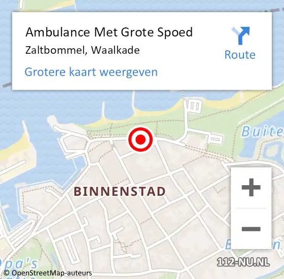 Locatie op kaart van de 112 melding: Ambulance Met Grote Spoed Naar Zaltbommel, Waalkade op 13 februari 2023 20:46