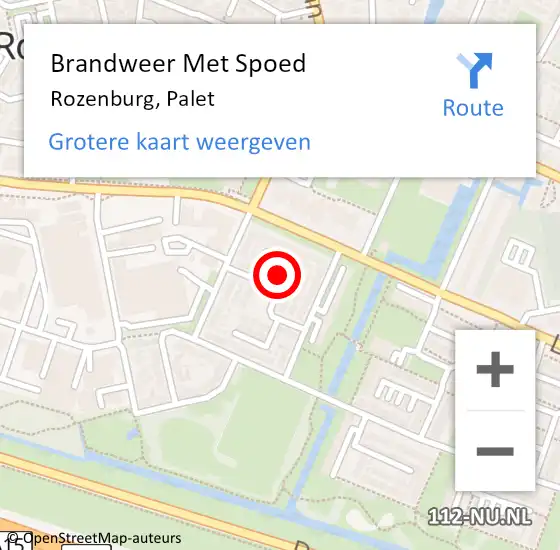 Locatie op kaart van de 112 melding: Brandweer Met Spoed Naar Rozenburg, Palet op 13 februari 2023 20:59