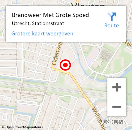 Locatie op kaart van de 112 melding: Brandweer Met Grote Spoed Naar Utrecht, Stationsstraat op 13 februari 2023 21:18