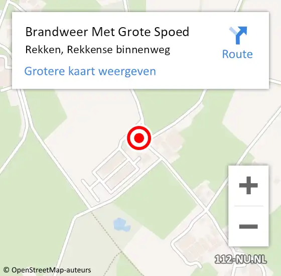 Locatie op kaart van de 112 melding: Brandweer Met Grote Spoed Naar Rekken, Rekkense binnenweg op 13 februari 2023 21:26