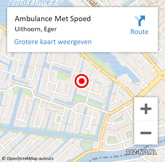 Locatie op kaart van de 112 melding: Ambulance Met Spoed Naar Uithoorn, Eger op 13 februari 2023 21:41