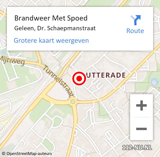 Locatie op kaart van de 112 melding: Brandweer Met Spoed Naar Geleen, Dr. Schaepmanstraat op 13 februari 2023 22:45