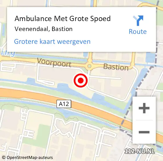 Locatie op kaart van de 112 melding: Ambulance Met Grote Spoed Naar Veenendaal, Bastion op 13 februari 2023 23:06