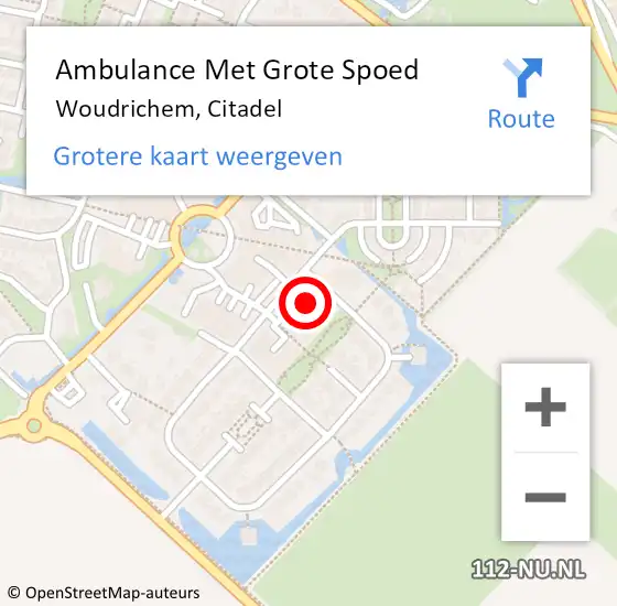 Locatie op kaart van de 112 melding: Ambulance Met Grote Spoed Naar Woudrichem, Citadel op 13 februari 2023 23:33