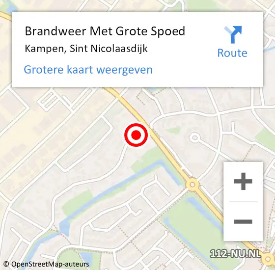 Locatie op kaart van de 112 melding: Brandweer Met Grote Spoed Naar Kampen, Sint Nicolaasdijk op 14 februari 2023 00:05