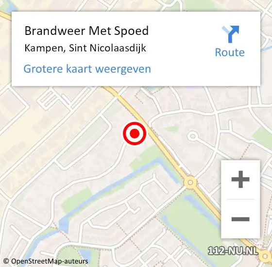 Locatie op kaart van de 112 melding: Brandweer Met Spoed Naar Kampen, Sint Nicolaasdijk op 14 februari 2023 00:28