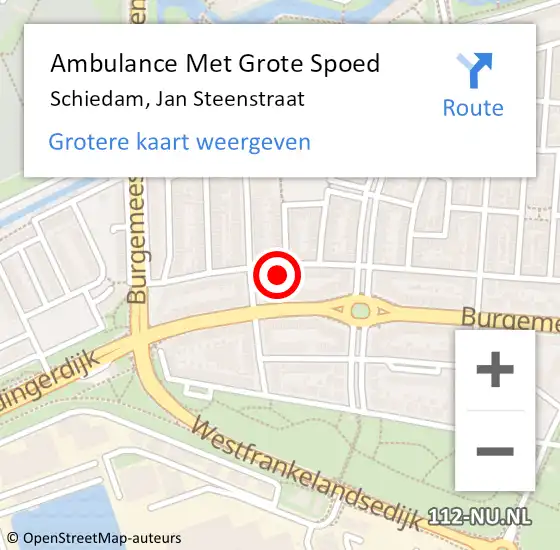 Locatie op kaart van de 112 melding: Ambulance Met Grote Spoed Naar Schiedam, Jan Steenstraat op 14 februari 2023 00:41