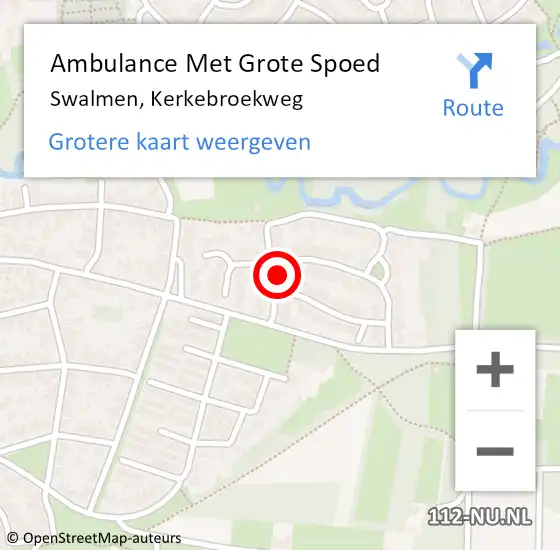 Locatie op kaart van de 112 melding: Ambulance Met Grote Spoed Naar Swalmen, Kerkebroekweg op 14 februari 2023 03:33