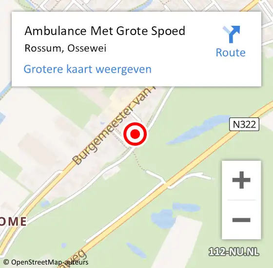 Locatie op kaart van de 112 melding: Ambulance Met Grote Spoed Naar Rossum, Ossewei op 14 februari 2023 06:26