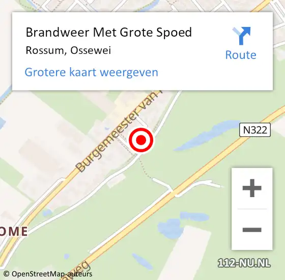 Locatie op kaart van de 112 melding: Brandweer Met Grote Spoed Naar Rossum, Ossewei op 14 februari 2023 06:52