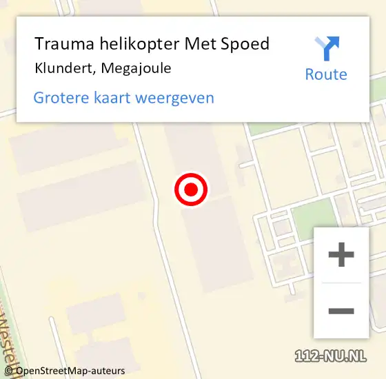 Locatie op kaart van de 112 melding: Trauma helikopter Met Spoed Naar Klundert, Megajoule op 14 februari 2023 07:37