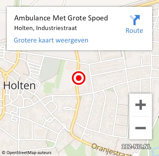 Locatie op kaart van de 112 melding: Ambulance Met Grote Spoed Naar Holten, Industriestraat op 14 februari 2023 08:32