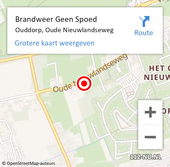 Locatie op kaart van de 112 melding: Brandweer Geen Spoed Naar Ouddorp, Oude Nieuwlandseweg op 14 februari 2023 08:47