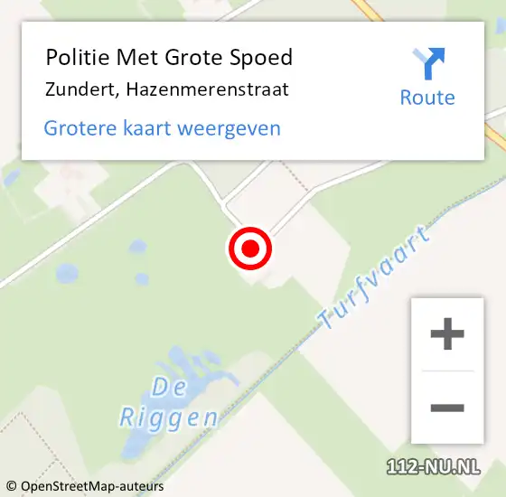 Locatie op kaart van de 112 melding: Politie Met Grote Spoed Naar Zundert, Hazenmerenstraat op 14 februari 2023 10:36