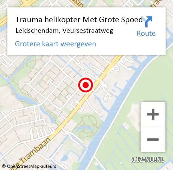 Locatie op kaart van de 112 melding: Trauma helikopter Met Grote Spoed Naar Leidschendam, Veursestraatweg op 14 februari 2023 10:47