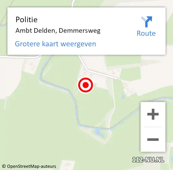 Locatie op kaart van de 112 melding: Politie Ambt Delden, Demmersweg op 14 februari 2023 11:20
