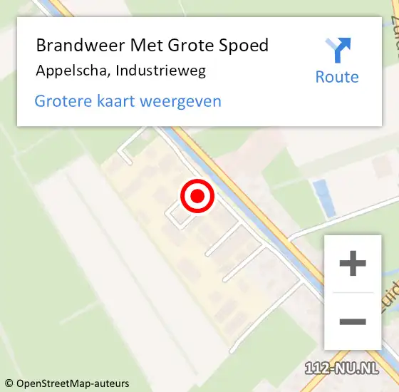 Locatie op kaart van de 112 melding: Brandweer Met Grote Spoed Naar Appelscha, Industrieweg op 14 februari 2023 12:32