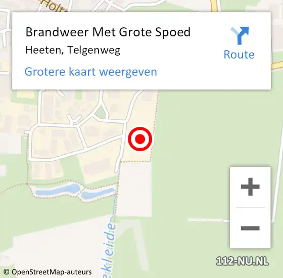 Locatie op kaart van de 112 melding: Brandweer Met Grote Spoed Naar Heeten, Telgenweg op 14 februari 2023 13:30