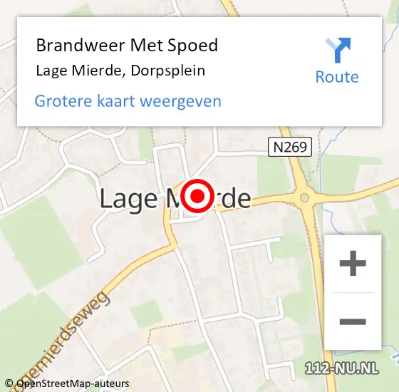 Locatie op kaart van de 112 melding: Brandweer Met Spoed Naar Lage Mierde, Dorpsplein op 14 februari 2023 13:54