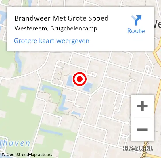 Locatie op kaart van de 112 melding: Brandweer Met Grote Spoed Naar Westereem, Brugchelencamp op 14 februari 2023 14:12