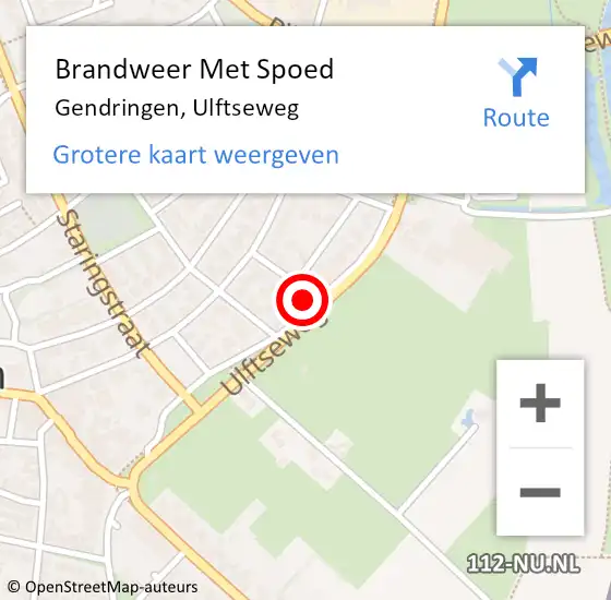 Locatie op kaart van de 112 melding: Brandweer Met Spoed Naar Gendringen, Ulftseweg op 14 februari 2023 14:22