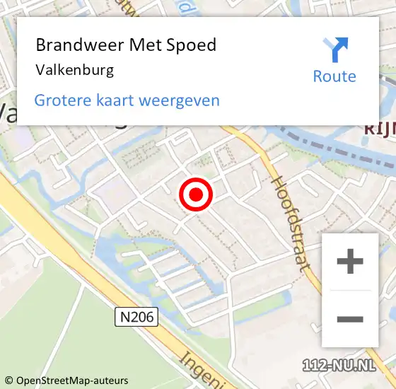 Locatie op kaart van de 112 melding: Brandweer Met Spoed Naar Valkenburg op 14 februari 2023 14:47