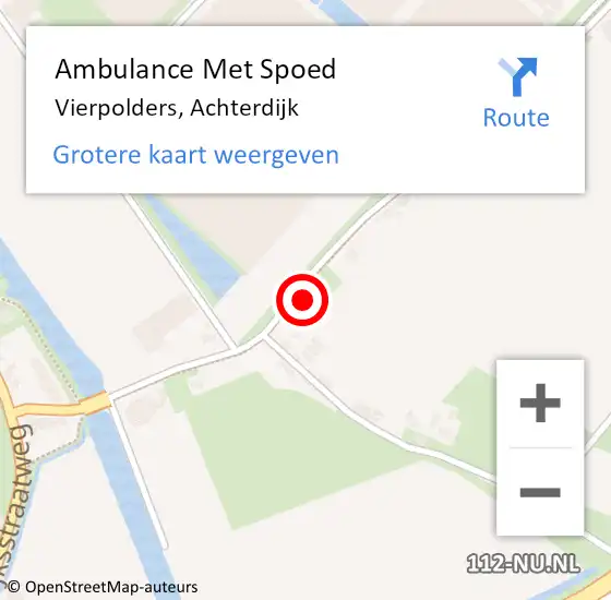 Locatie op kaart van de 112 melding: Ambulance Met Spoed Naar Vierpolders, Achterdijk op 14 februari 2023 14:50